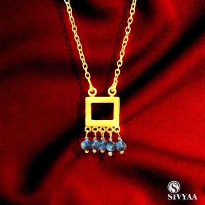 gold plated silver open suare pendant necklace