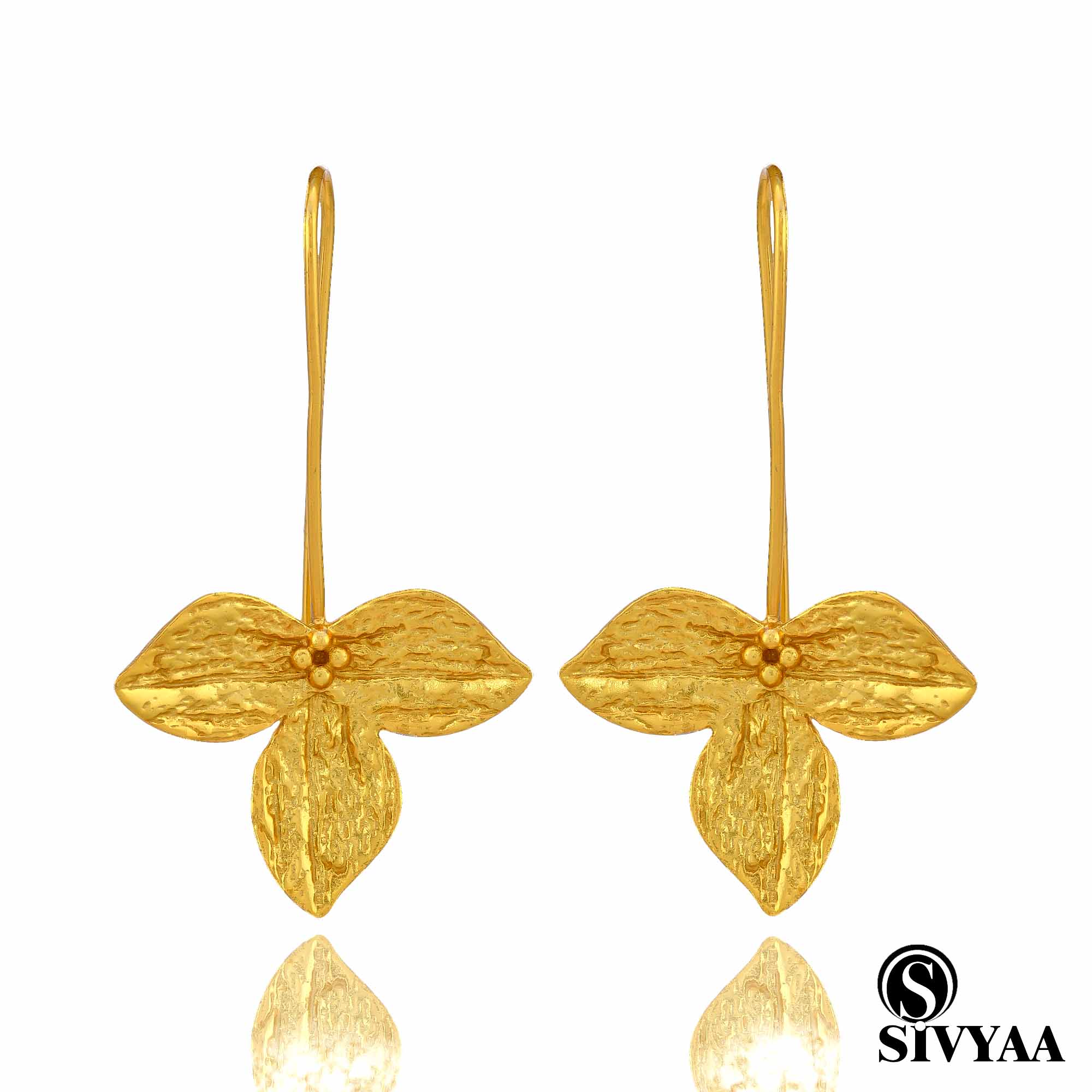 Large Gold Floral Earrings | Camelia by Oomiay – Oomiay Jewelry