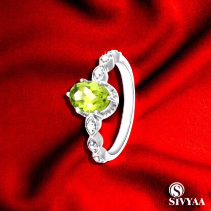 sivyaa silver peridot ring