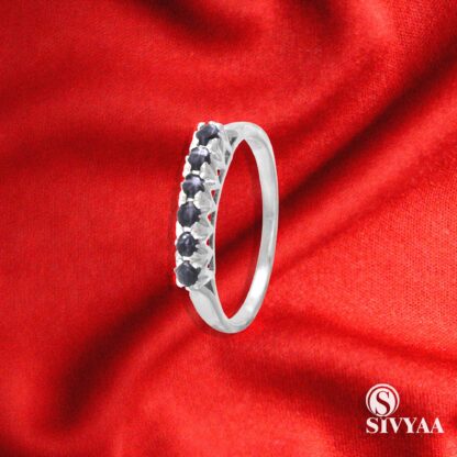 SIVYAA silver black oynx ring