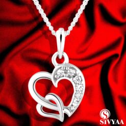 heart silver chain necklace