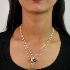 layered silver necklace