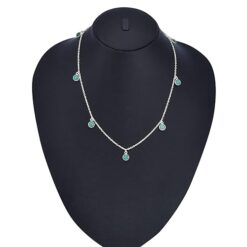 green gemstone silver necklace