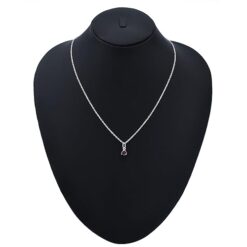 silver tiny red garnet pendant necklace