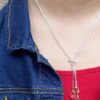 y-larriet long silver necklace