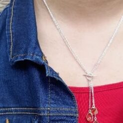 y-larriet long silver necklace