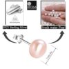 natural pearl-Elegant Pink Peach Pearl Stud Earring in Sterling Silver by SIVYAA