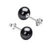 Sophisticated Black Pearl Stud Earring in Sterling Silver by SIVYAA