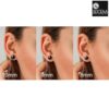size comparison-Luxurious Black Pearl Stud Earring in Sterling Silver by SIVYAA