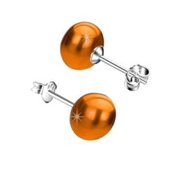 Elegant 8mm Bronze Freshwater Pearl Stud Earring in Sterling Silver by SIVYAA