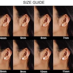 size guide- White Freshwater Pearl Silver Earring by SIVYAA