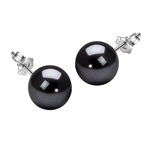 Elegant Black Classic Pearl Stud Earring