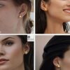 SIVYAA Gold color Pearl Silver Stud Earring