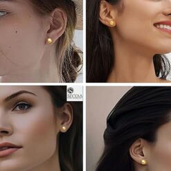 SIVYAA Gold color Pearl Silver Stud Earring