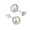 tylish 8mm Silver Freshwater Pearl Stud Earring by SIVYAA