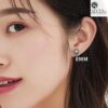 8mm model wearing-Silver Freshwater Pearl Stud Earring by SIVYAA
