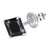 Men's Black 8mm Princess Dye Cut Solitaire Stud Earring – SIVYAA