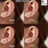 size guide Martini round brilliant cut cubic zirconia 3-prong solitaire diamond earrings for a elegant style