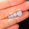different size Martini round brilliant cut cubic zirconia 3-prong solitaire diamond earrings for a style