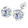 front side view- Martini round brilliant cut cubic zirconia 3-prong solitaire diamond earrings for a sophisticated style