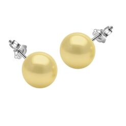 Elegant Gold Classic Pearl Stud Earring in Sterling Silver by SIVYAA