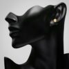 dummy wearing -Gold Classic Pearl Silver Stud Earring