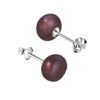 Stylish Auberzine Pearl Silver Stud Earring by SIVYAA