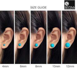 size guide-Chic 6mm Turquoise Classic Pearl Stud Earring by SIVYAA