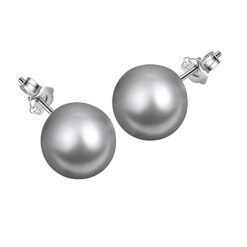 Chic Silver Classic Pearl Stud Earring in Sterling Silver by SIVYAA