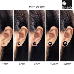 size guide- Luxurious Black Classic Pearl Stud Earring by SIVYAA