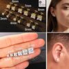 3mm to 6mm sizes SIVYAA 4mm white solitaire princess cut diamond stud earrings, gold finish, for versatile everyday style