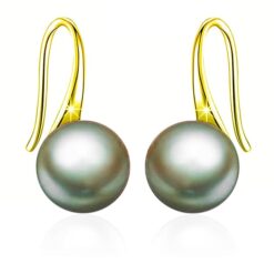 gold finish SIVYAA Fresh Water silver Pearl Tiny Drop Dangle pure silver Earrings