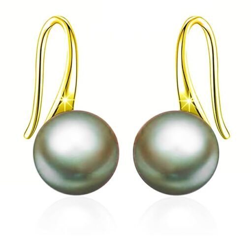 gold finish SIVYAA Fresh Water silver Pearl Tiny Drop Dangle pure silver Earrings
