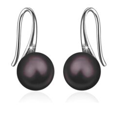 SIVYAA Fresh Water Aubergine (purple) Pearl Tiny Drop Dangle pure silver Earrings