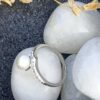 view 1- SIVYAA stunning V-Shape, Pearl & Cubic Zirconia pure silver Finger Band