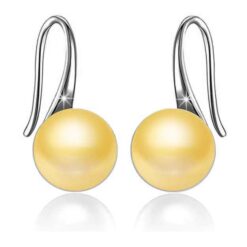 SIVYAA Fresh Water Gold Pearl Tiny Drop Dangle pure silver Earrings