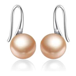 SIVYAA Fresh Water Pink Pearl Tiny Drop Dangle pure silver Earrings