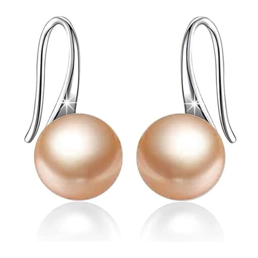 SIVYAA Fresh Water Pink Pearl Tiny Drop Dangle pure silver Earrings