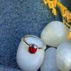 view 2- SIVYAA Oval Cut Garnet & Cubic Zircon pure silver Finger Band