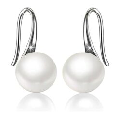 SIVYAA Fresh Water White Pearl Tiny Drop Dangle pure silver Earrings