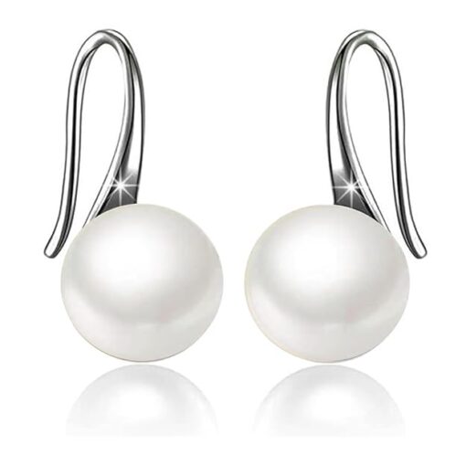 SIVYAA Fresh Water White Pearl Tiny Drop Dangle pure silver Earrings