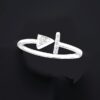 view- SIVYAA Dainty Bar n Arrow White CZ Diamond pure silver Ring