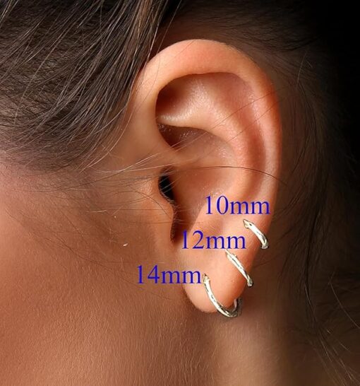 Plain Round Hoop Bali Earrings - Image 3