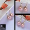 all side view- SIVYAA Fresh Water Pink Pearl Tiny Drop Dangle pure silver Earrings