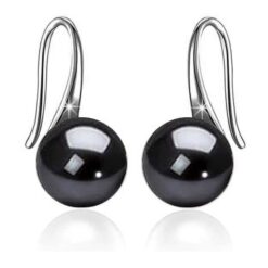 SIVYAA Fresh Water Black Pearl Tiny Drop Dangle pure silver Earrings