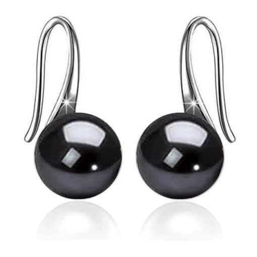 SIVYAA Fresh Water Black Pearl Tiny Drop Dangle pure silver Earrings