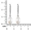 scale proportion- SIVYAA Solitaire Fresh Water Tear Drop White Pearl Dangle pure silver Hoop Earrings