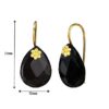 measurement- Handcrafted Pear SIVYAA Black Onyx Gold Plated pure silver dangle Earrings