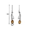 measurement- SIVYAA Oval Citrine Linear Clip pure silver dangle Earrings