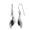 view -SIVYAA Marquise Red Garnet Leaf Drop Dangle pure silver Earrings
